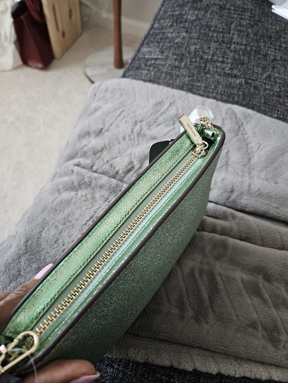 Kate Spade Green Glitter Chain Shoulder Bag